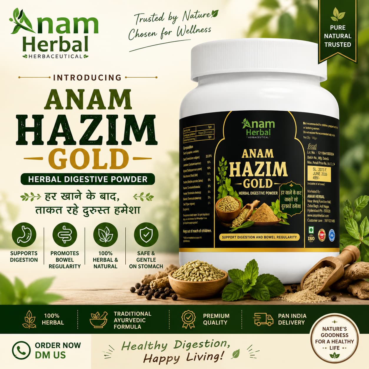 Natural wellness capsules and powders